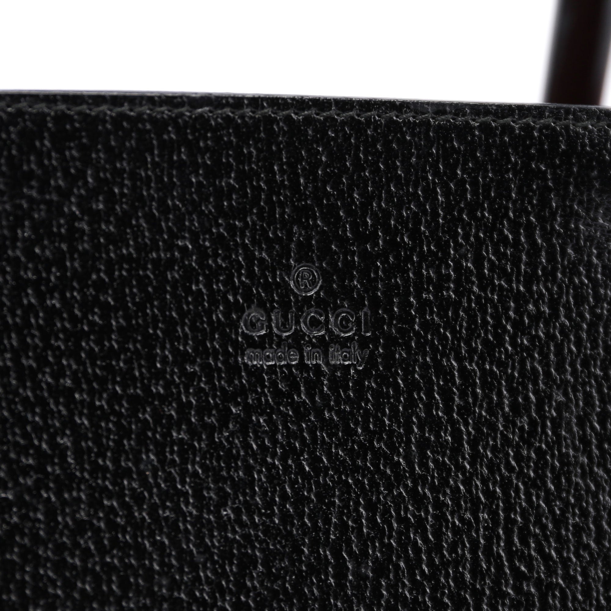 Black Leather Bamboo Tote Bag
