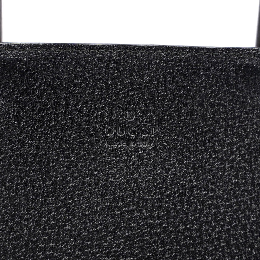 Black Leather Bamboo Tote Red Int