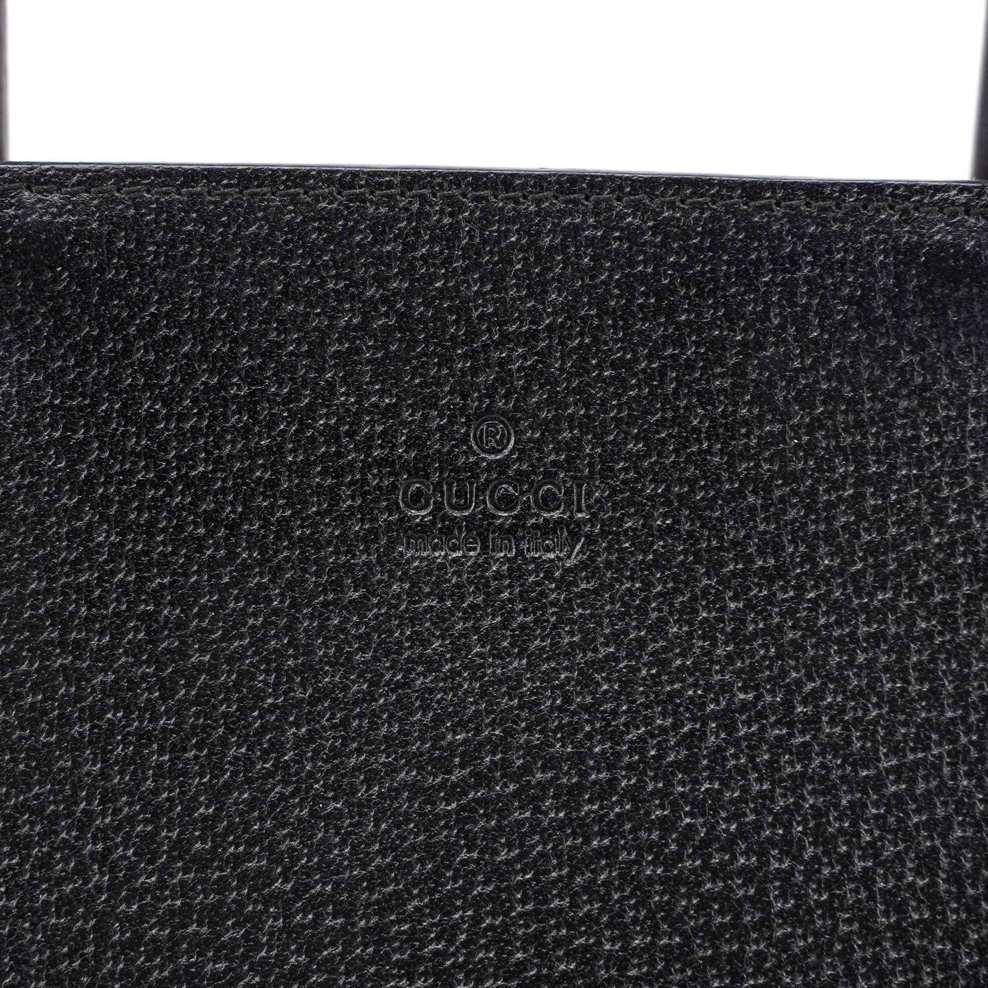Black Leather Bamboo Tote Red Int