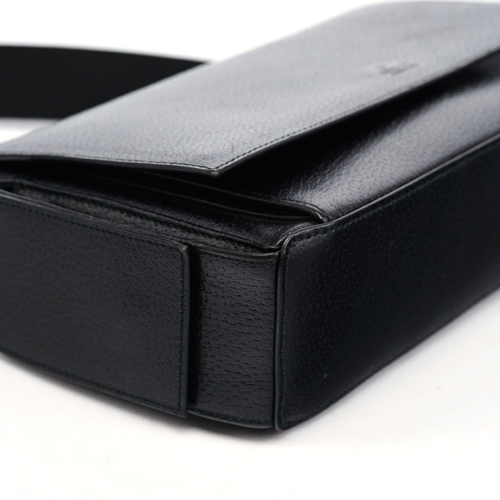 Black Leather Crossbody Shoulder Bag
