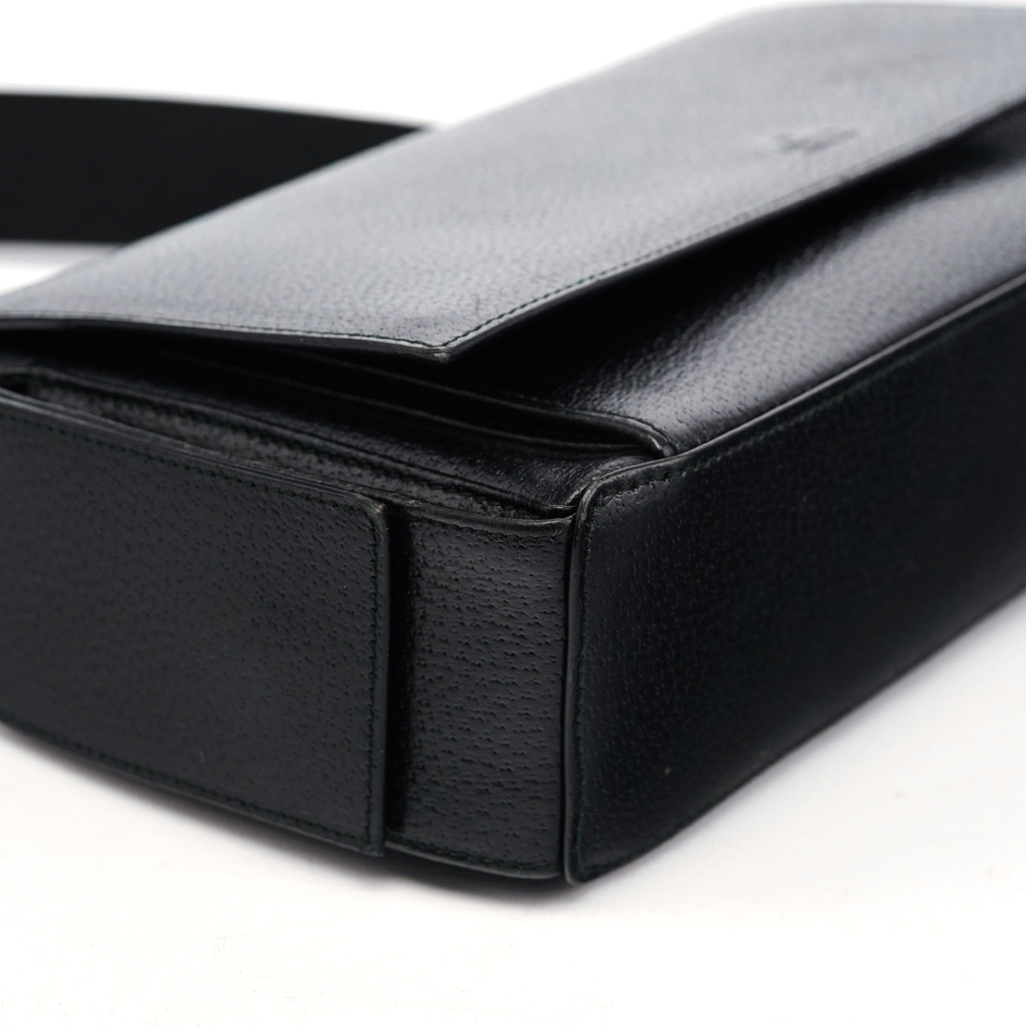 Black Leather Crossbody Shoulder Bag