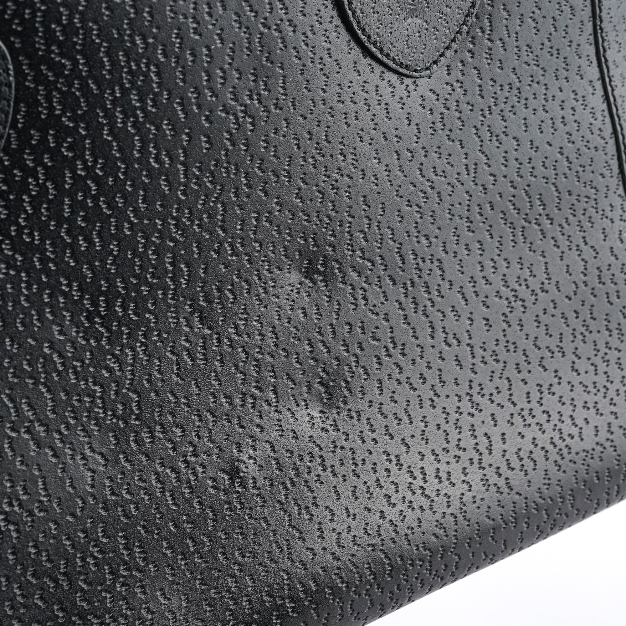035694 Black Leather Diana Bamboo Tote Bag