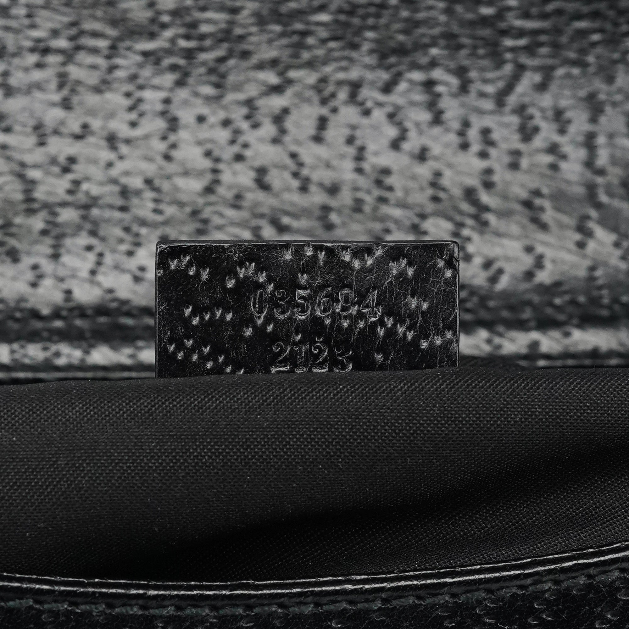 035694 Black Leather Diana Bamboo Tote Bag