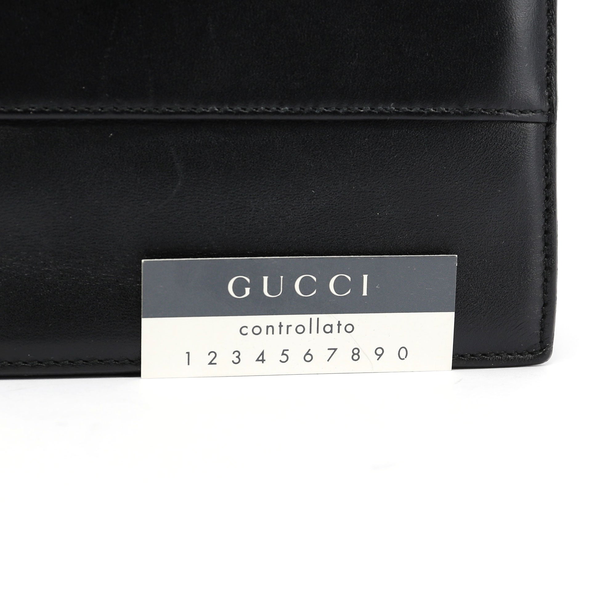 Black Leather Gold G Shoulder Bag