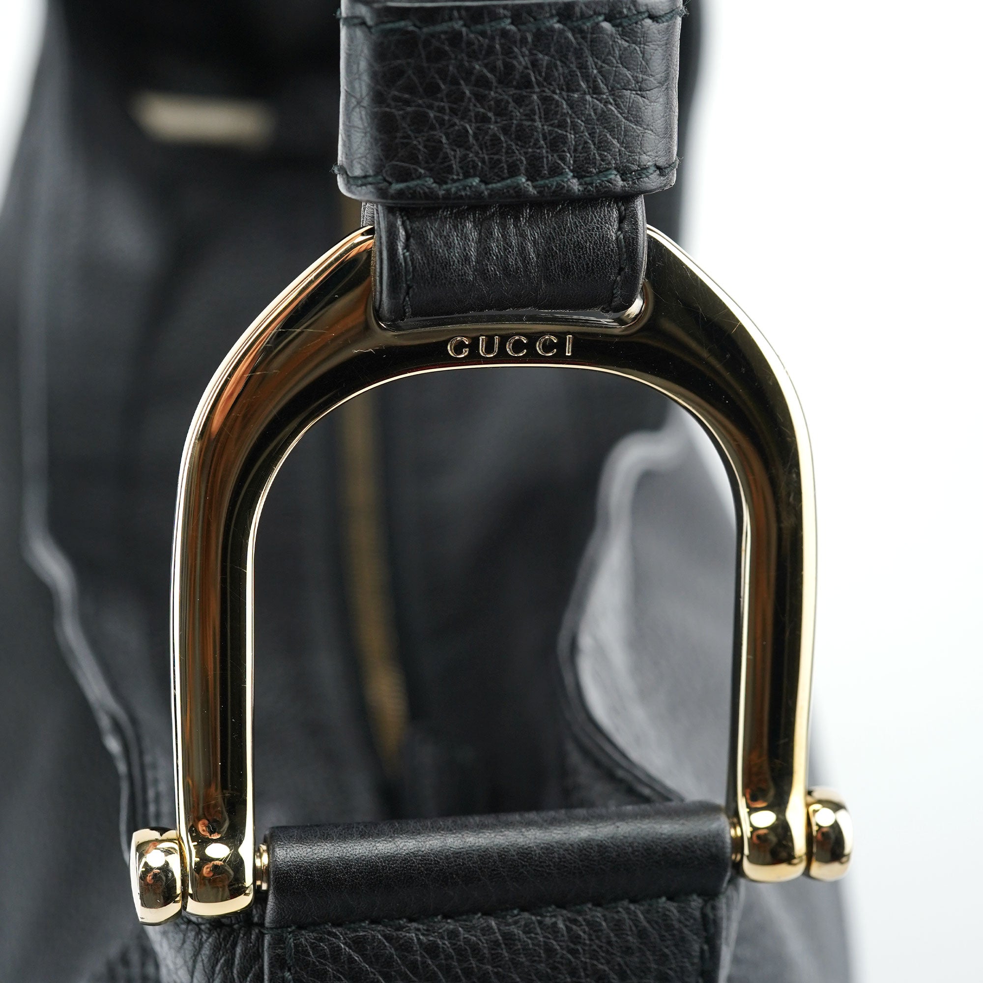 Black Leather Hobo Shoulder Bag
