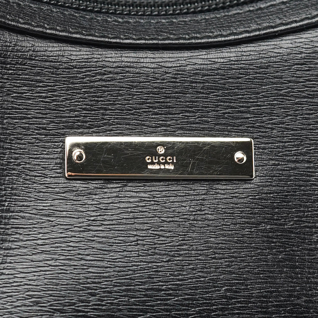 Black Leather Hobo Shoulder Bag