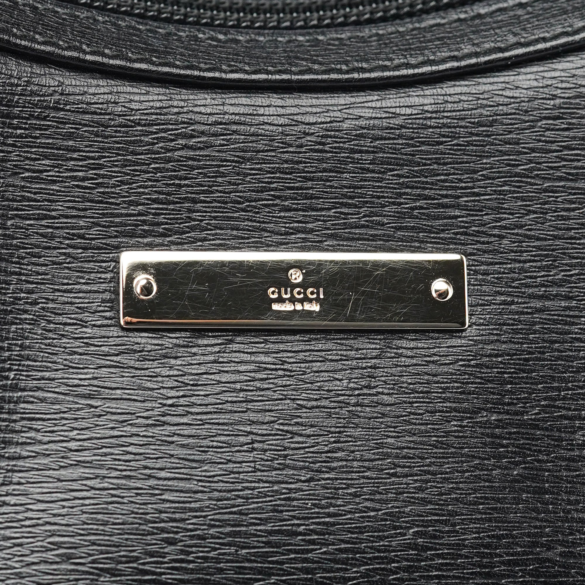 Black Leather Hobo Shoulder Bag