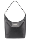 Black Leather Hobo Shoulder Bag