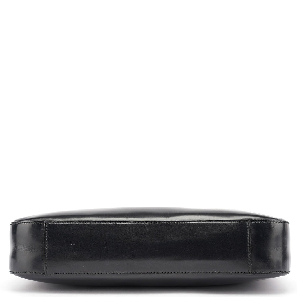 Black Leather Hobo Shoulder Bag