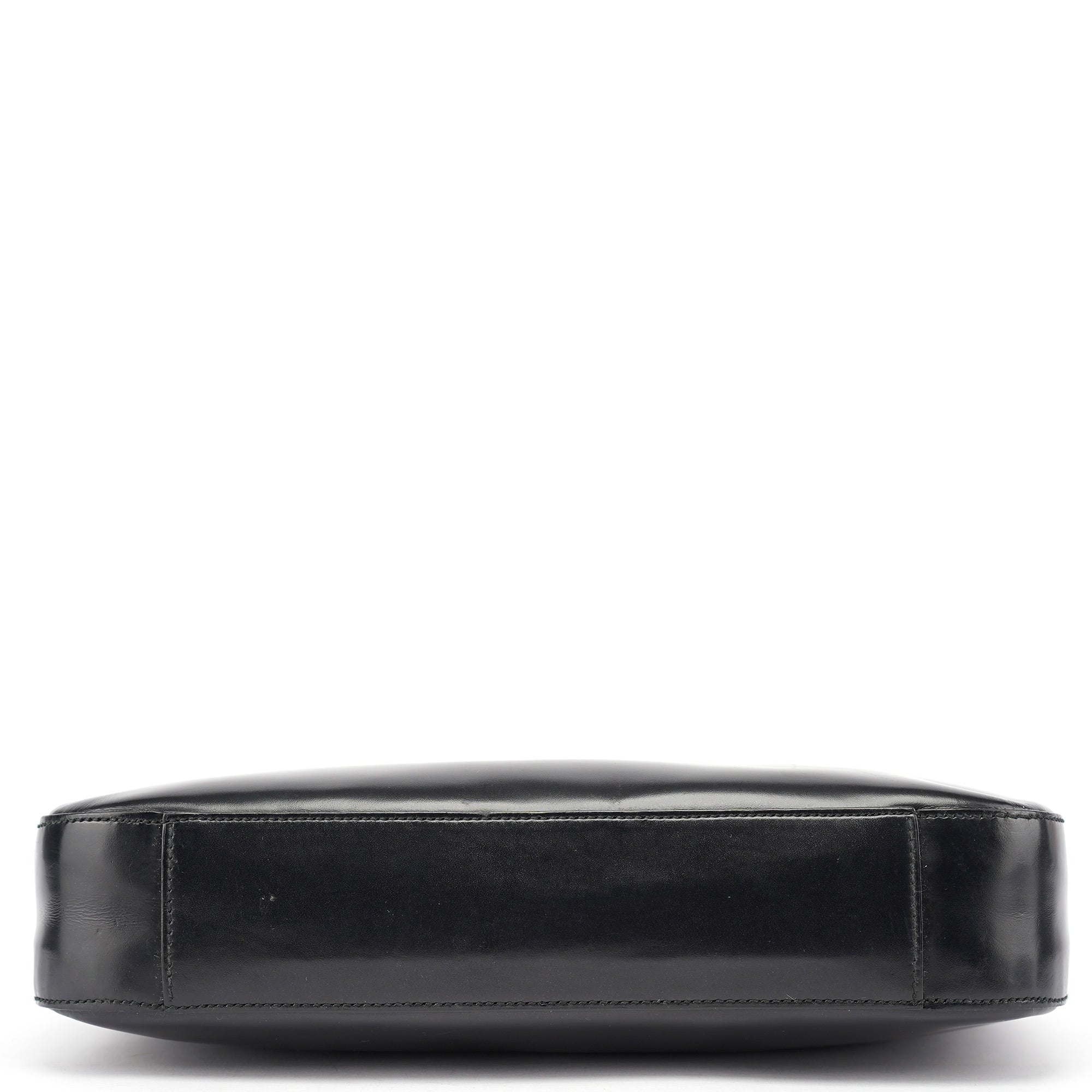 Black Leather Hobo Shoulder Bag