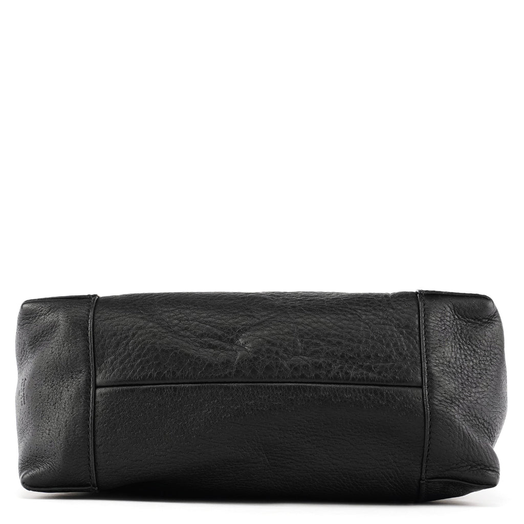 Black Leather Hobo Shoulder Bag