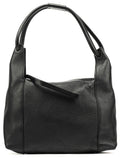 Black Leather Hobo Shoulder Bag