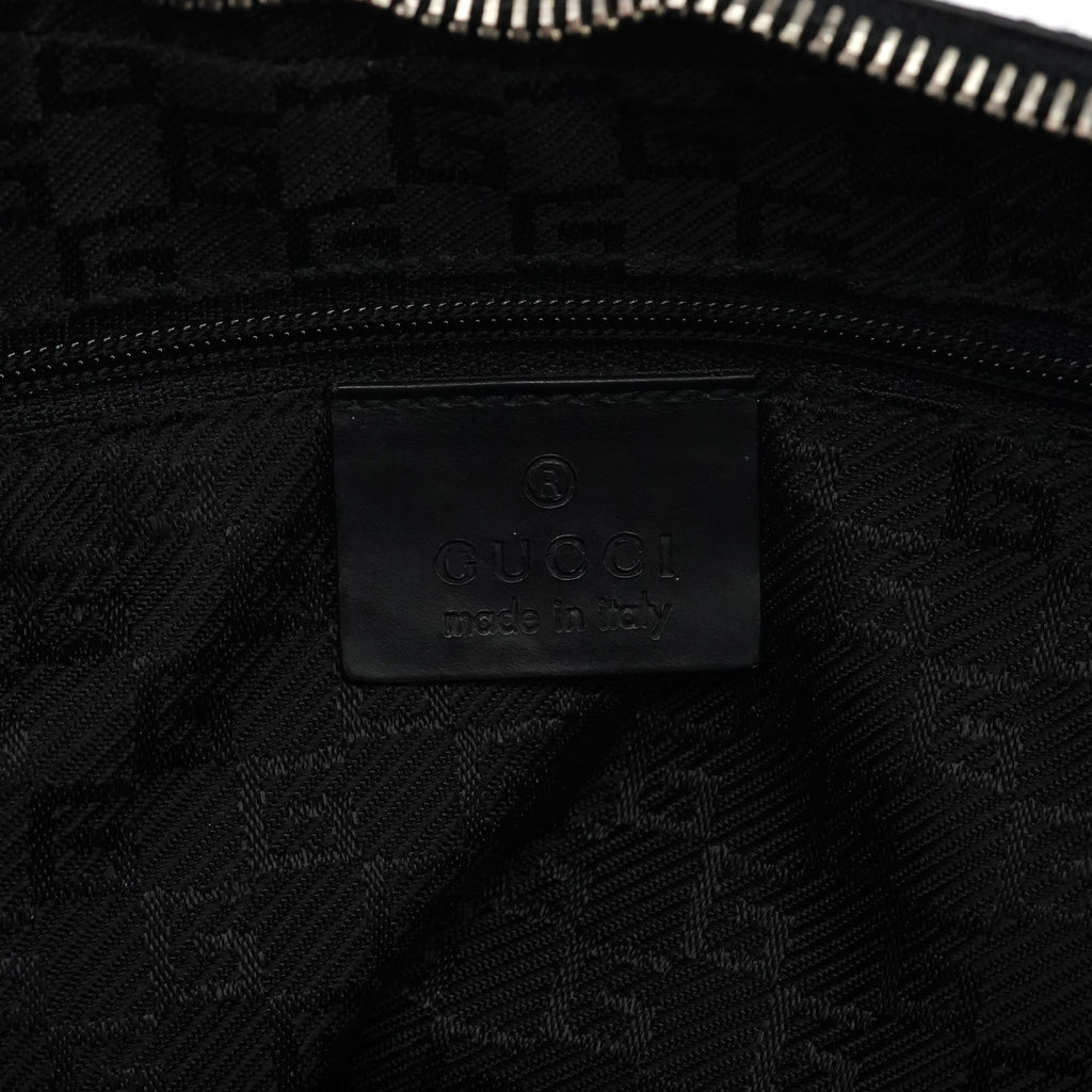 Black Leather Hobo Shoulder Bag