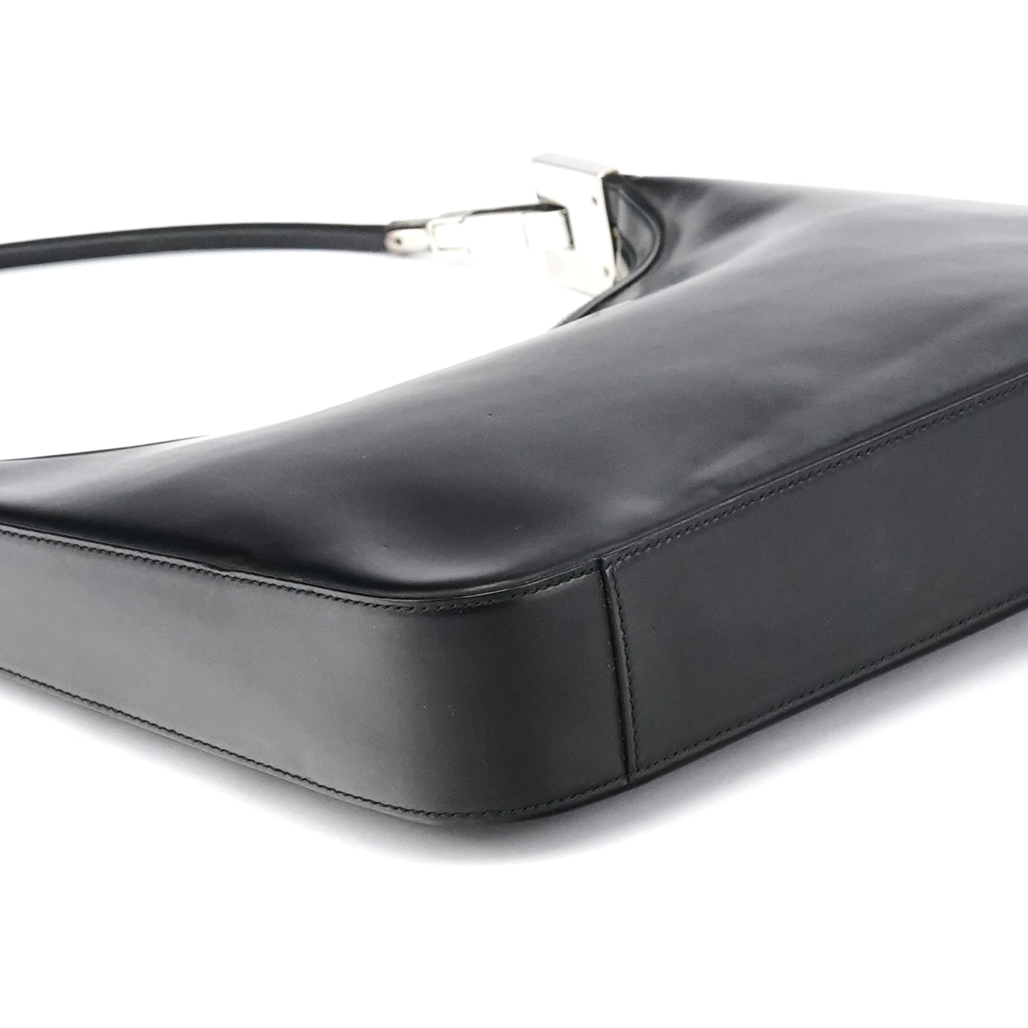 Black Leather Hobo Shoulder Bag