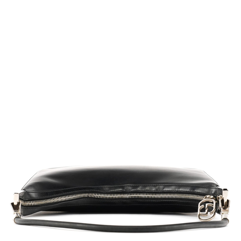 Black Leather Hobo Shoulder Bag