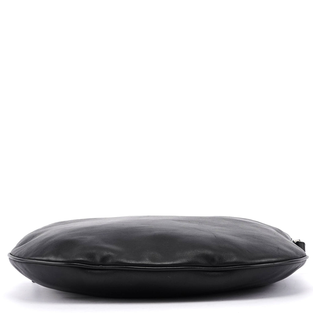 Black Leather Hobo Shoulder Bag