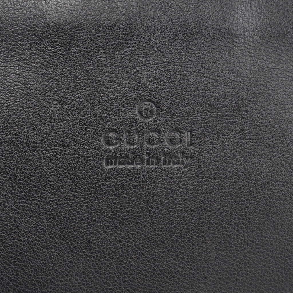 Black Leather Hobo Shoulder Bag