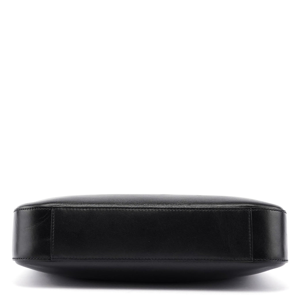 Black Leather Hobo Shoulder Bag