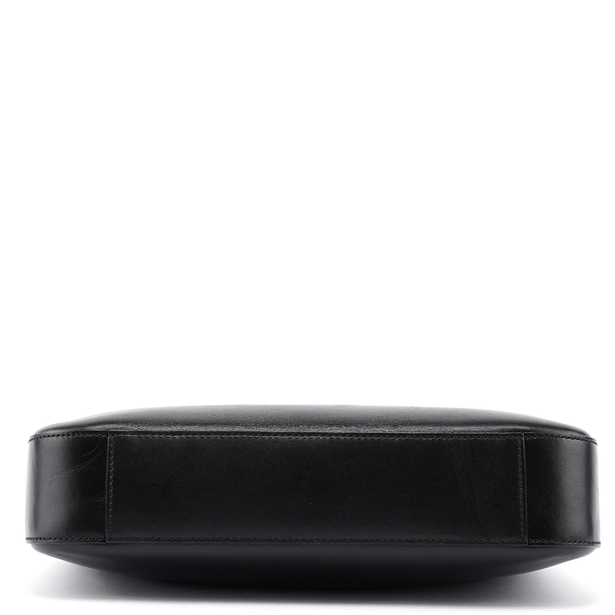 Black Leather Hobo Shoulder Bag