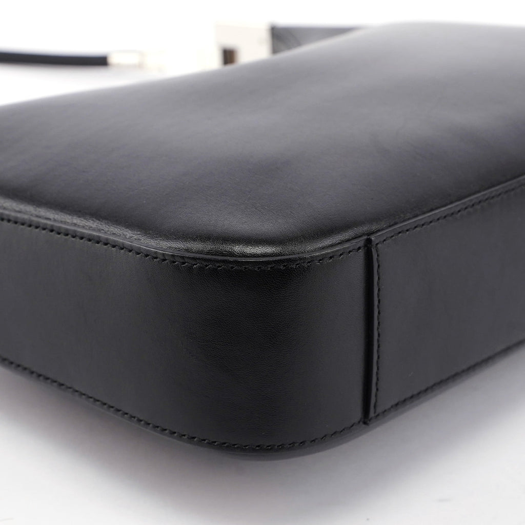 Black Leather Hobo Shoulder Bag
