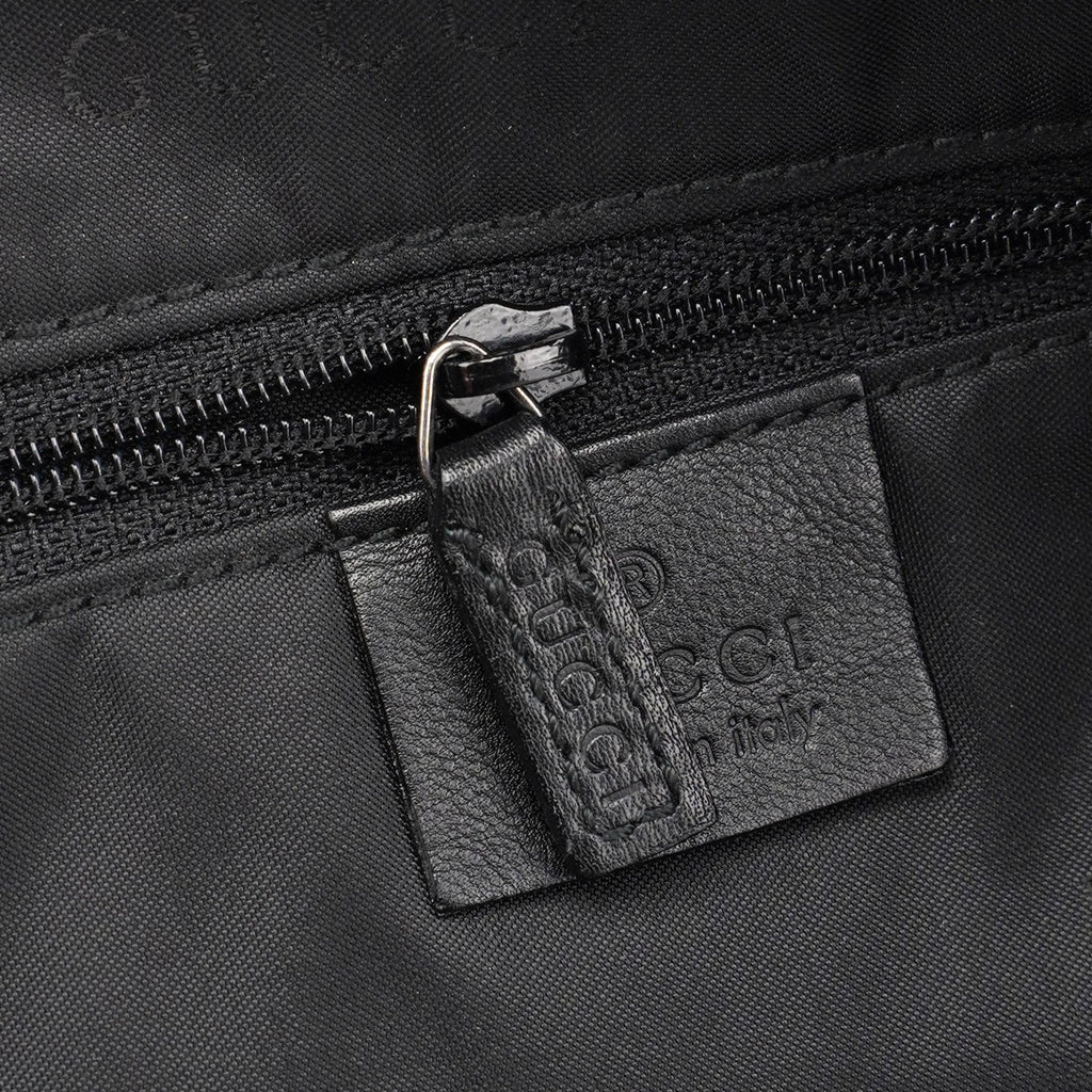 Black Leather Hobo Shoulder Bag