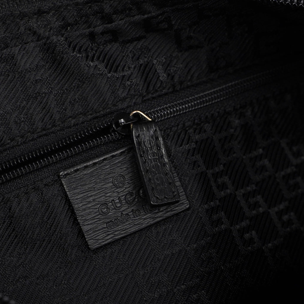 Black Leather Hobo Shoulder Bag