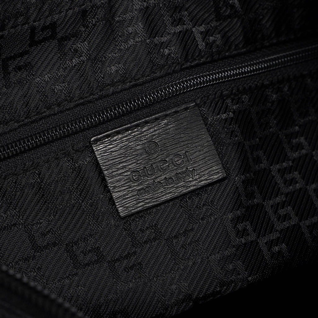 Black Leather Hobo Shoulder Bag