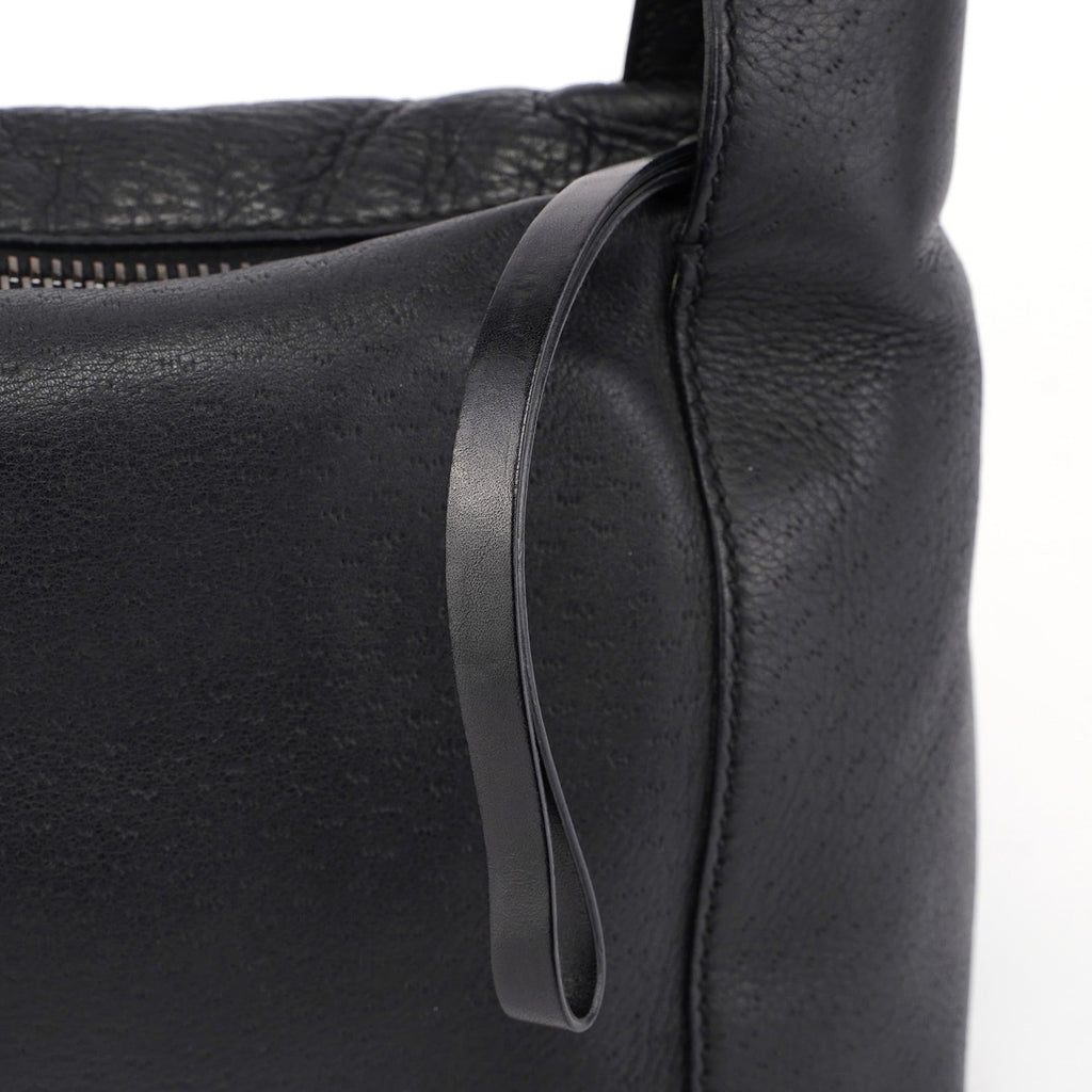 Black Leather Hobo Shoulder Bag