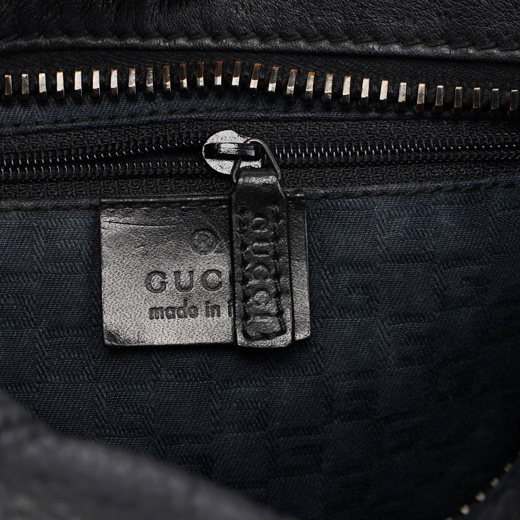 Black Leather Hobo Shoulder Bag