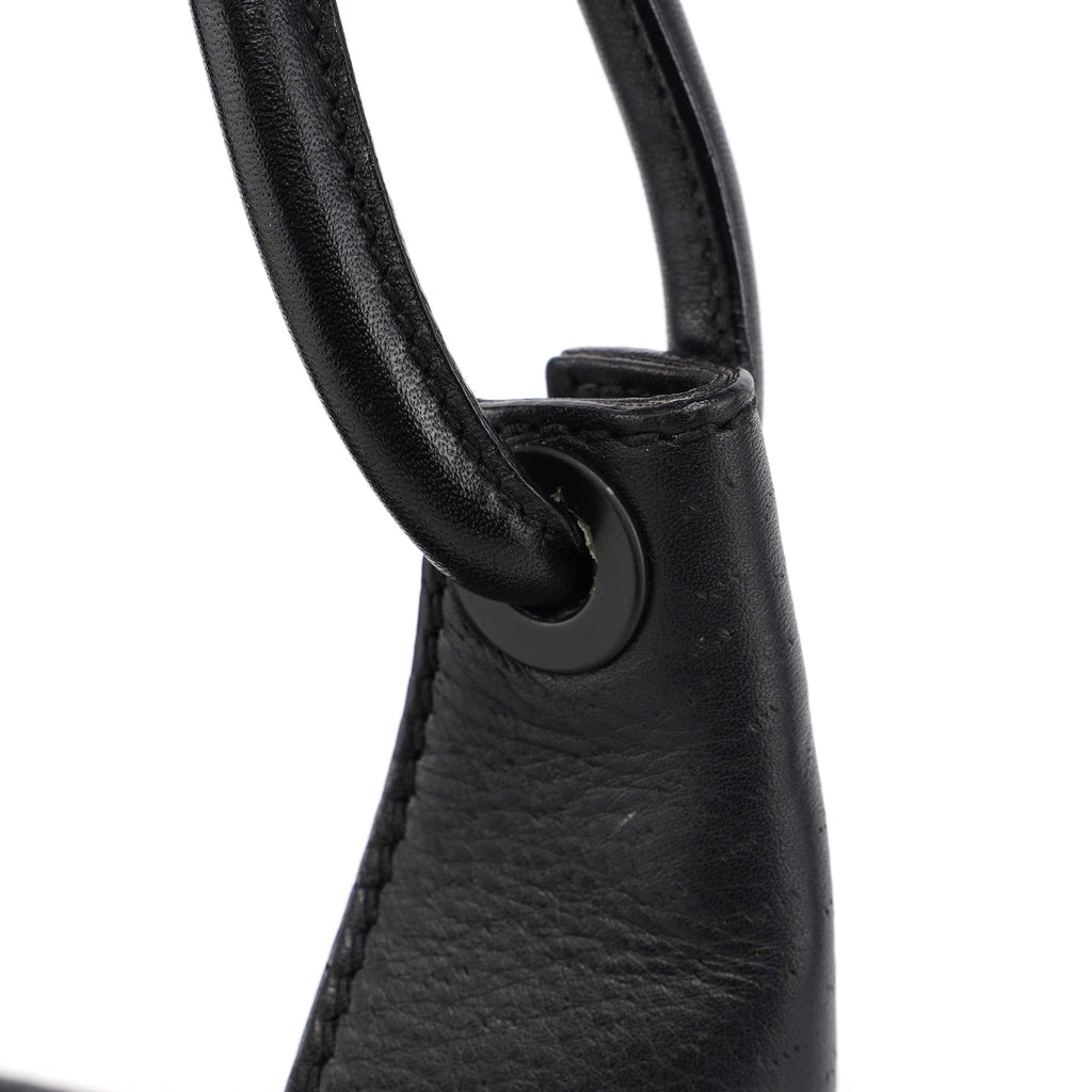 Black Leather Hobo Shoulder Bag
