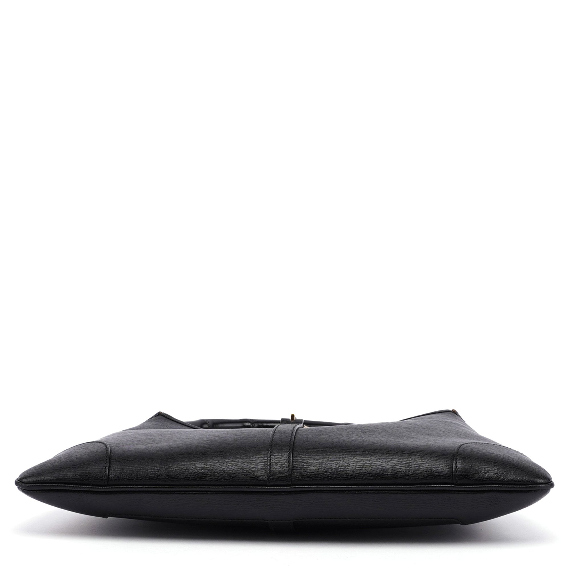 Black Leather Jackie Bamboo Bag