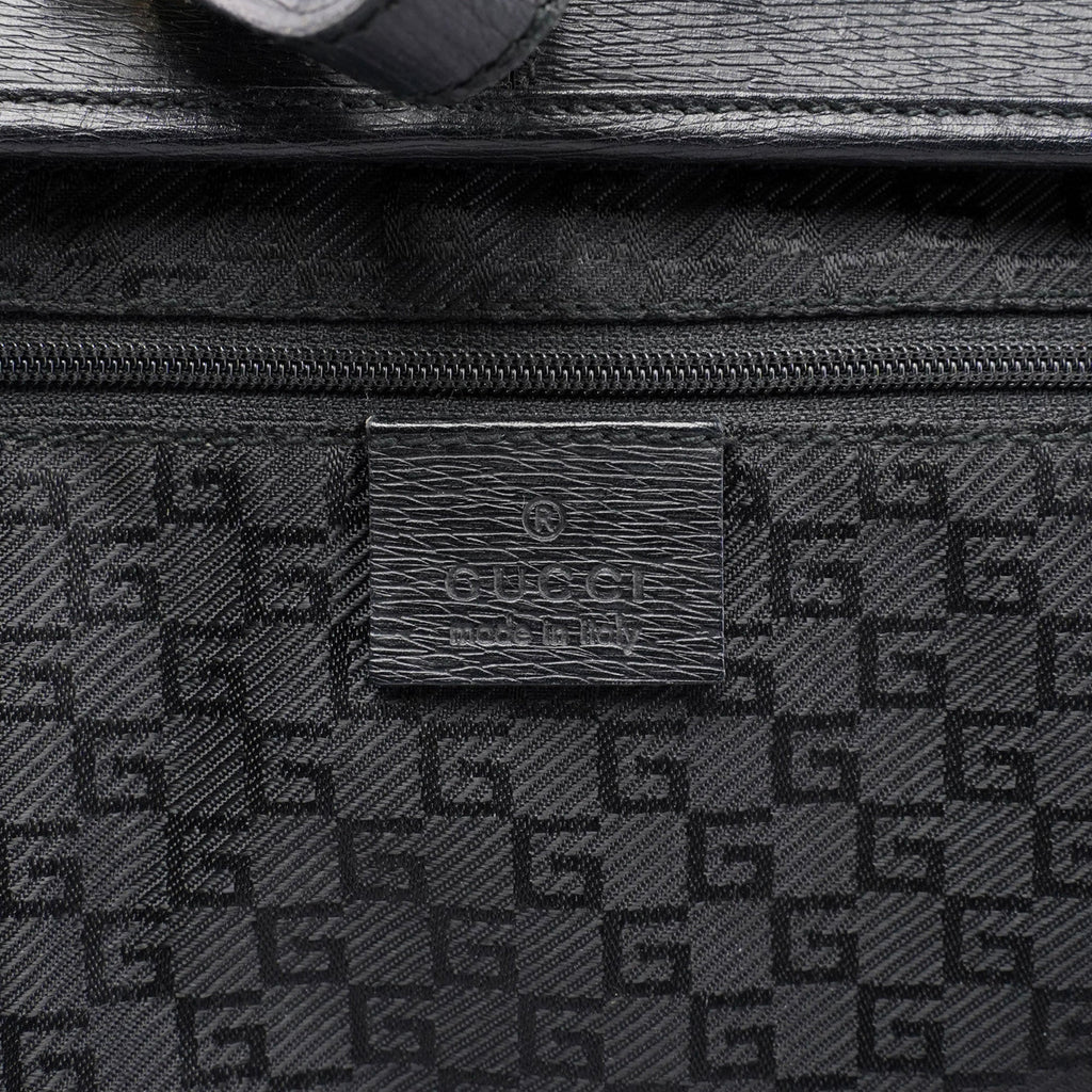 Black Leather Jackie Bamboo Bag