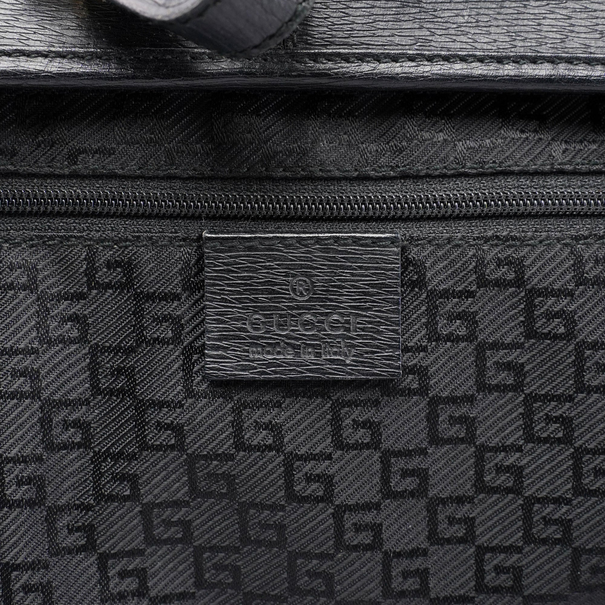 Black Leather Jackie Bamboo Bag