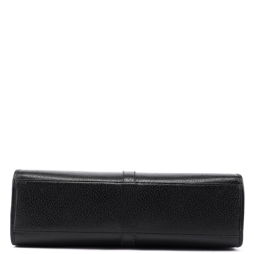 Black Leather Jackie Tote