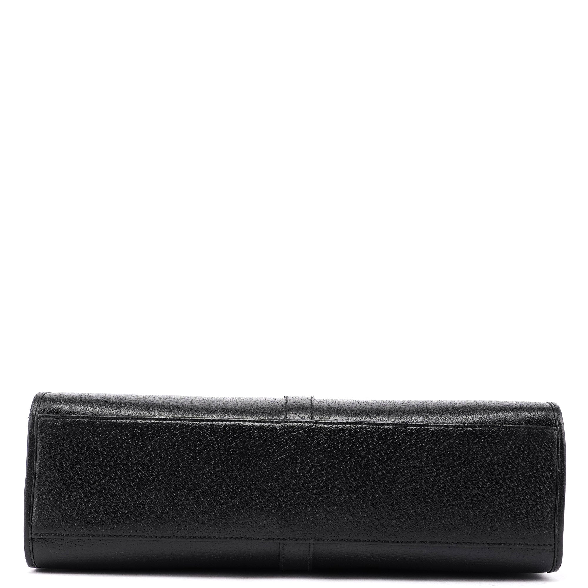 Black Leather Jackie Tote