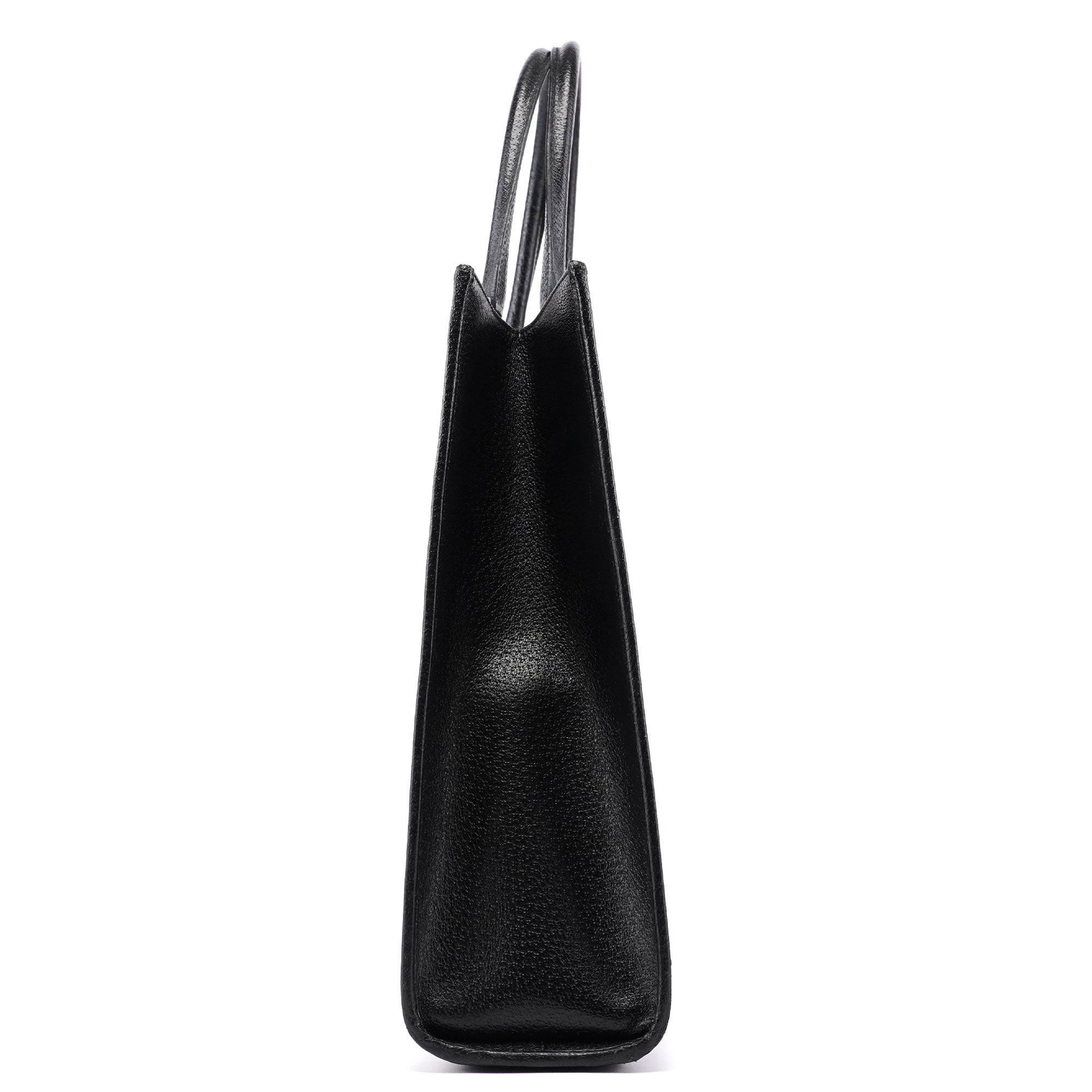Black Leather Jackie Tote