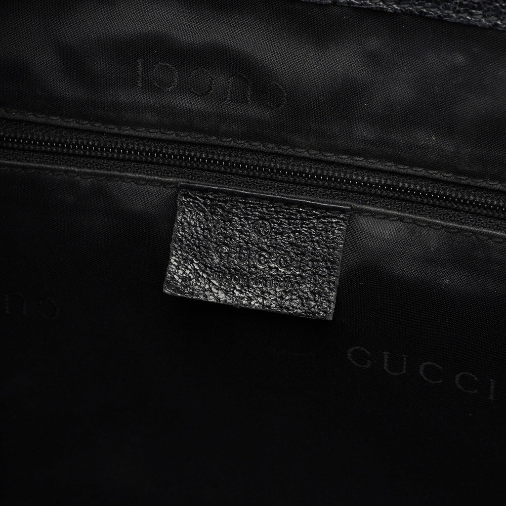 Black Leather Jackie Tote