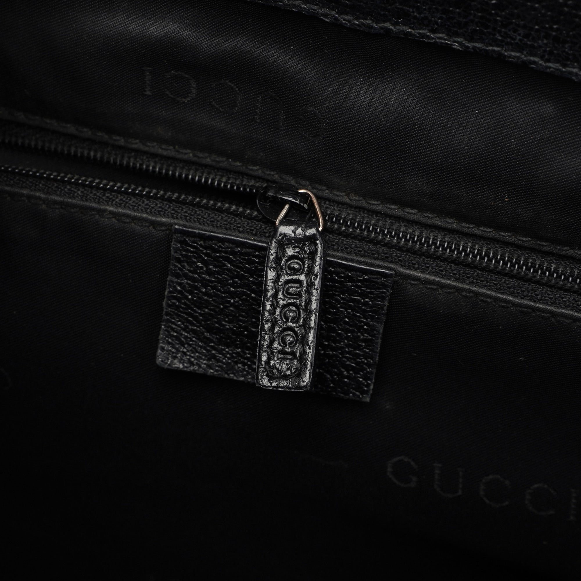 Black Leather Jackie Tote