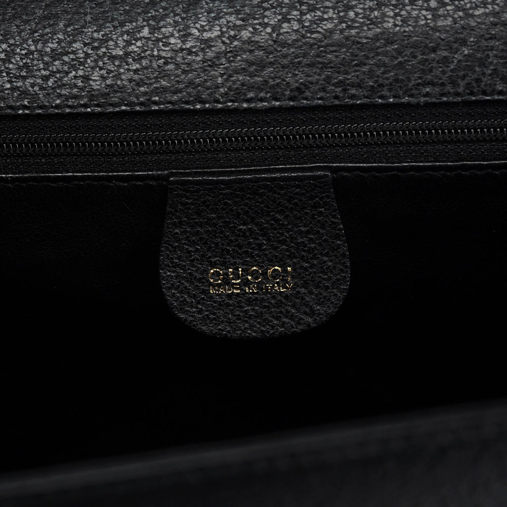 Black Leather Lady Lock 2-Way Bag