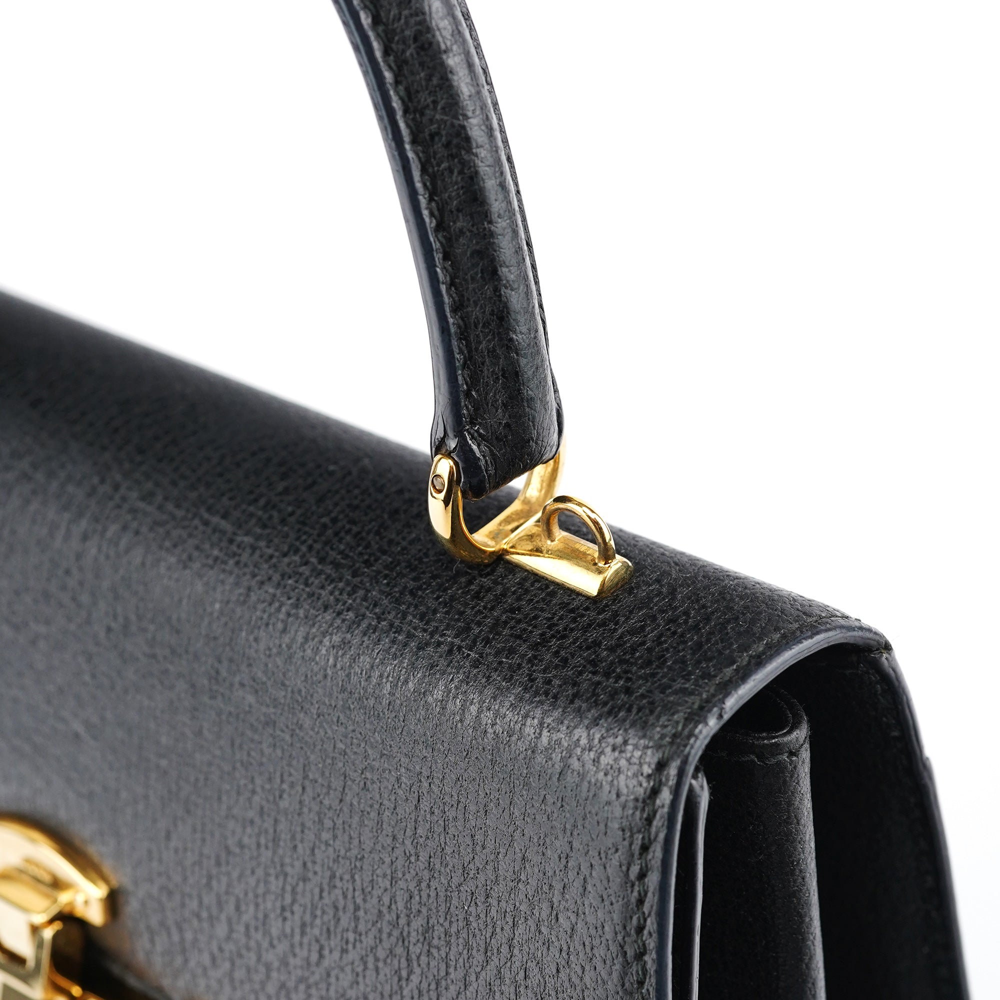 Black Leather Lady Lock 2-Way Bag