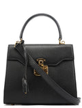 Black Leather Lady Lock 2-Way Bag