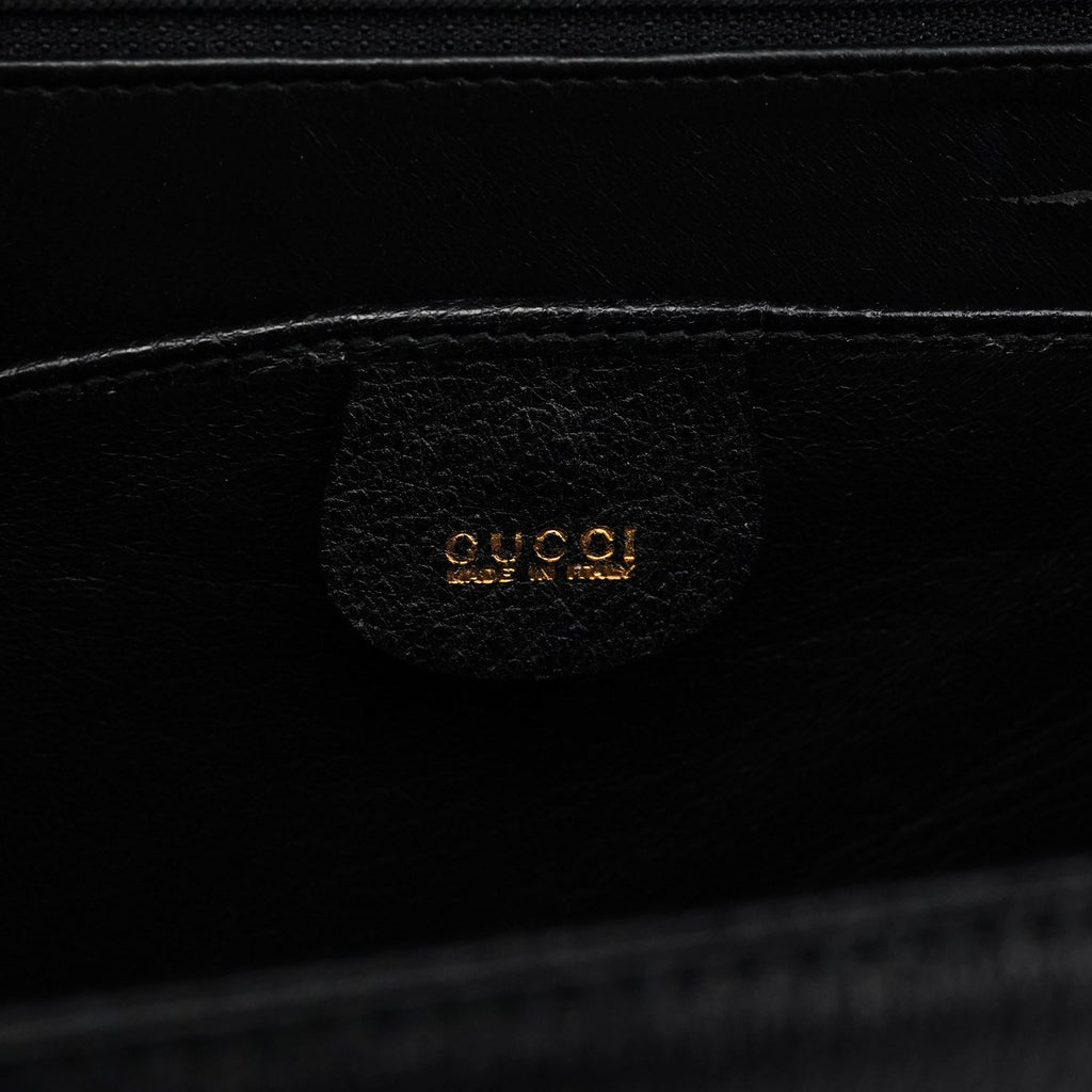 Black Leather Lady Lock 2-Way Bag