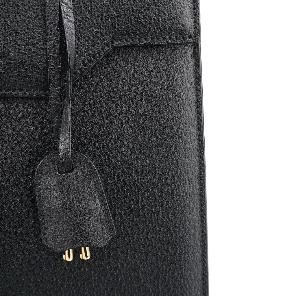 Black Leather Lady Lock 2-Way Bag