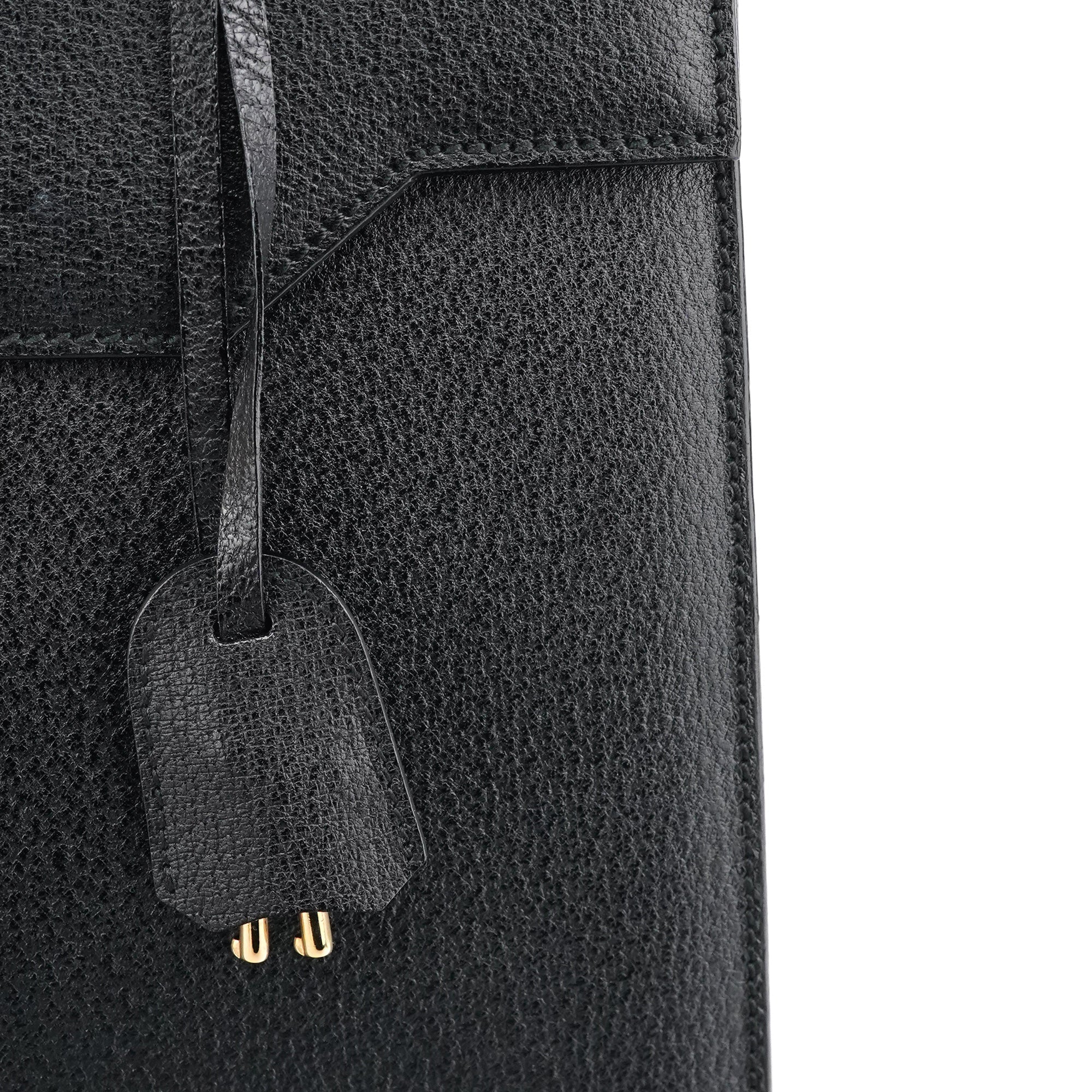 Black Leather Lady Lock 2-Way Bag