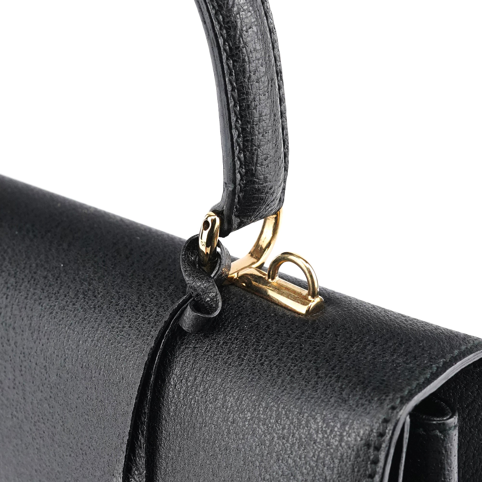 Black Leather Lady Lock 2-Way Bag
