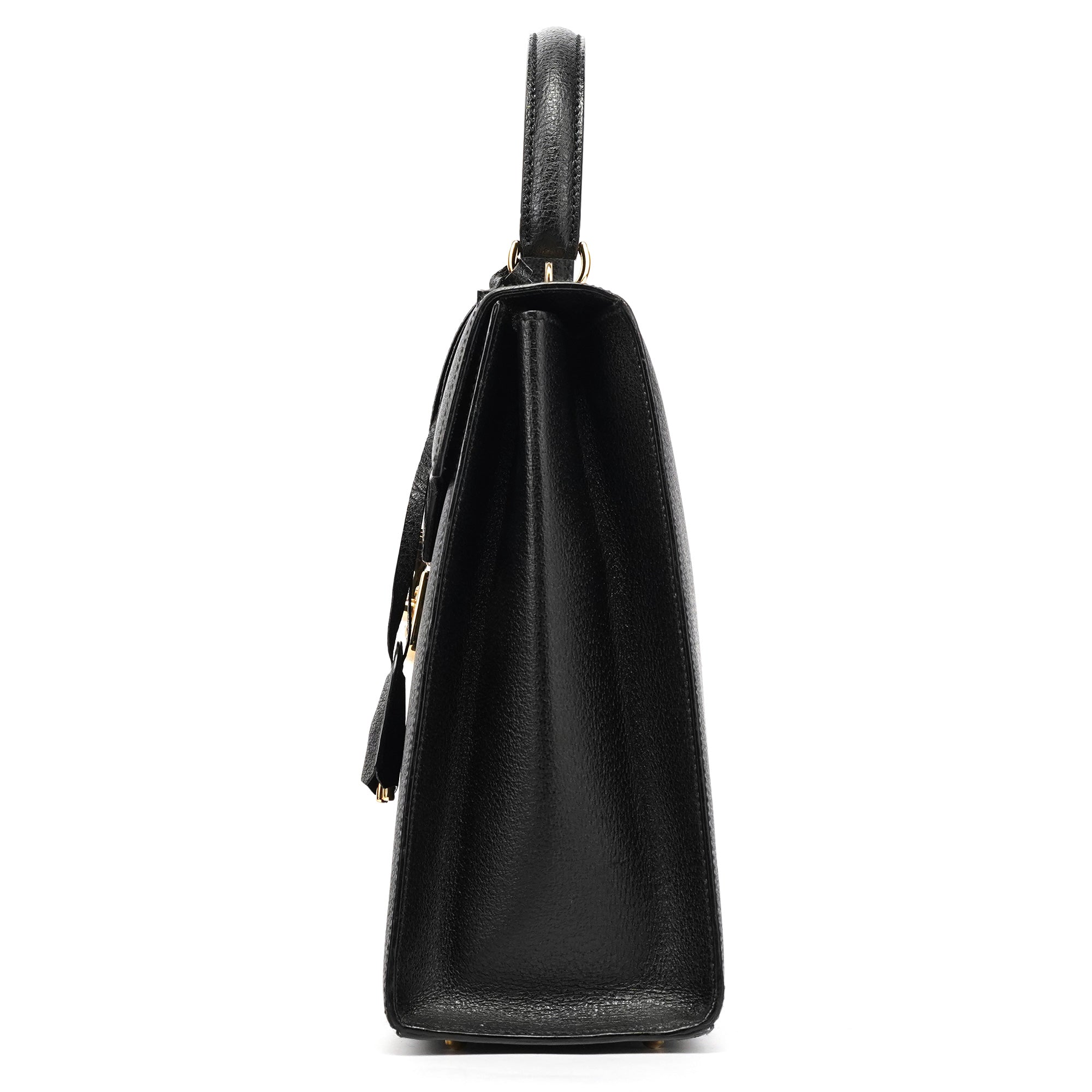 Black Leather Lady Lock 2-Way Bag