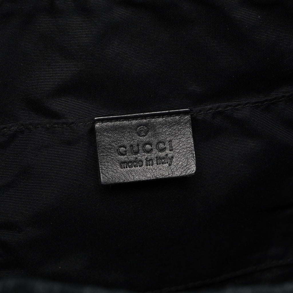 Black Leather Perforated Shoulder Bag