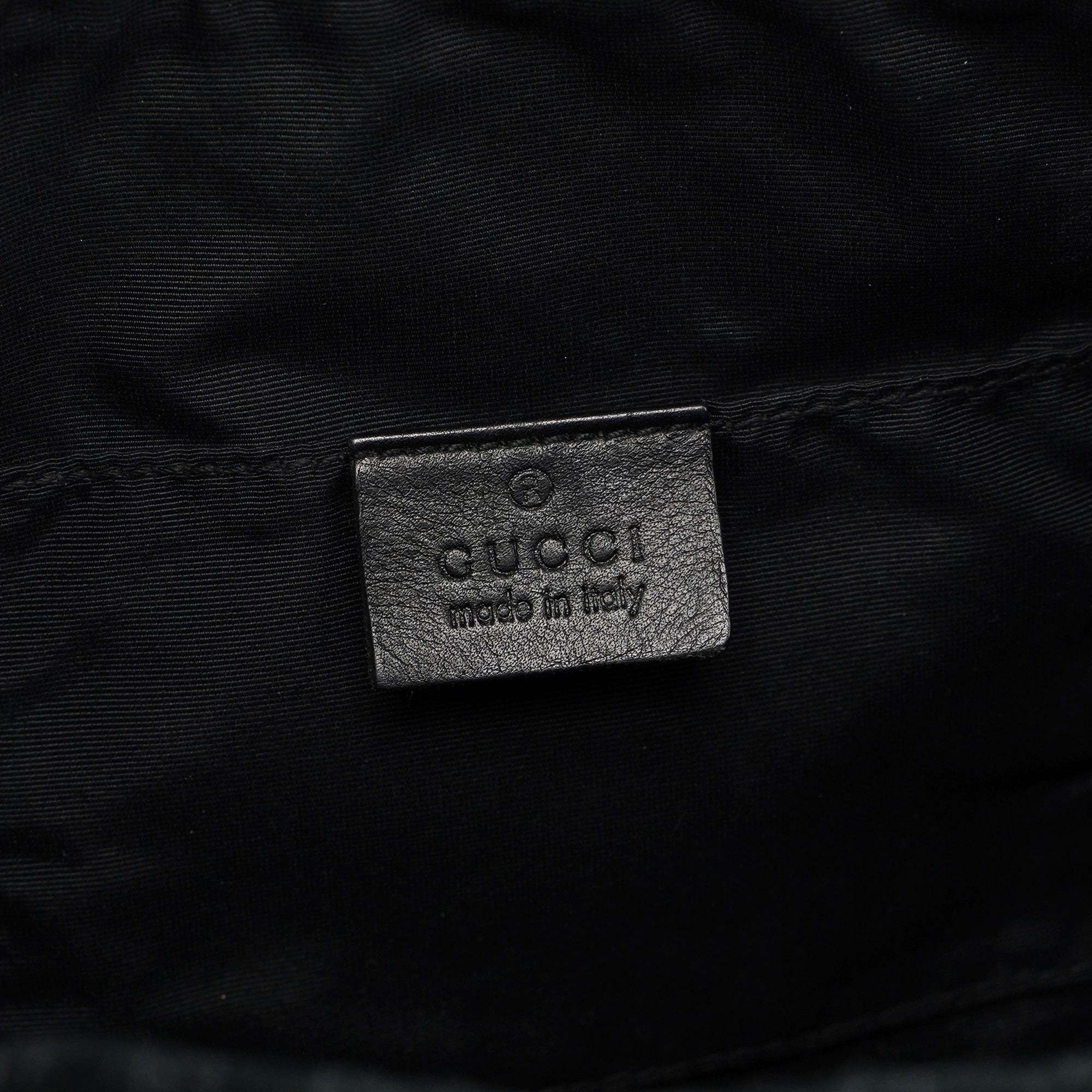Black Leather Perforated Shoulder Bag
