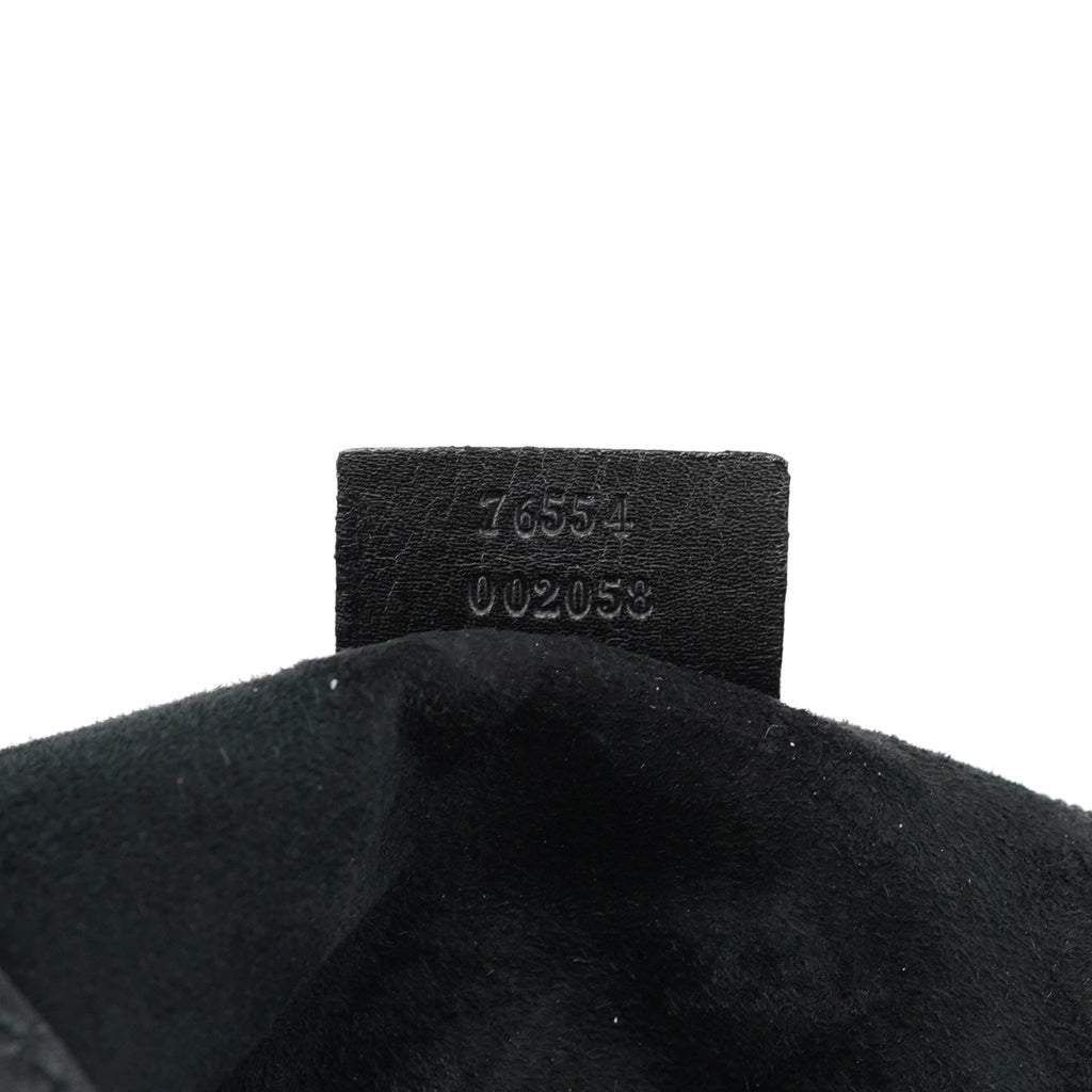 Black Leather Ruched Bag