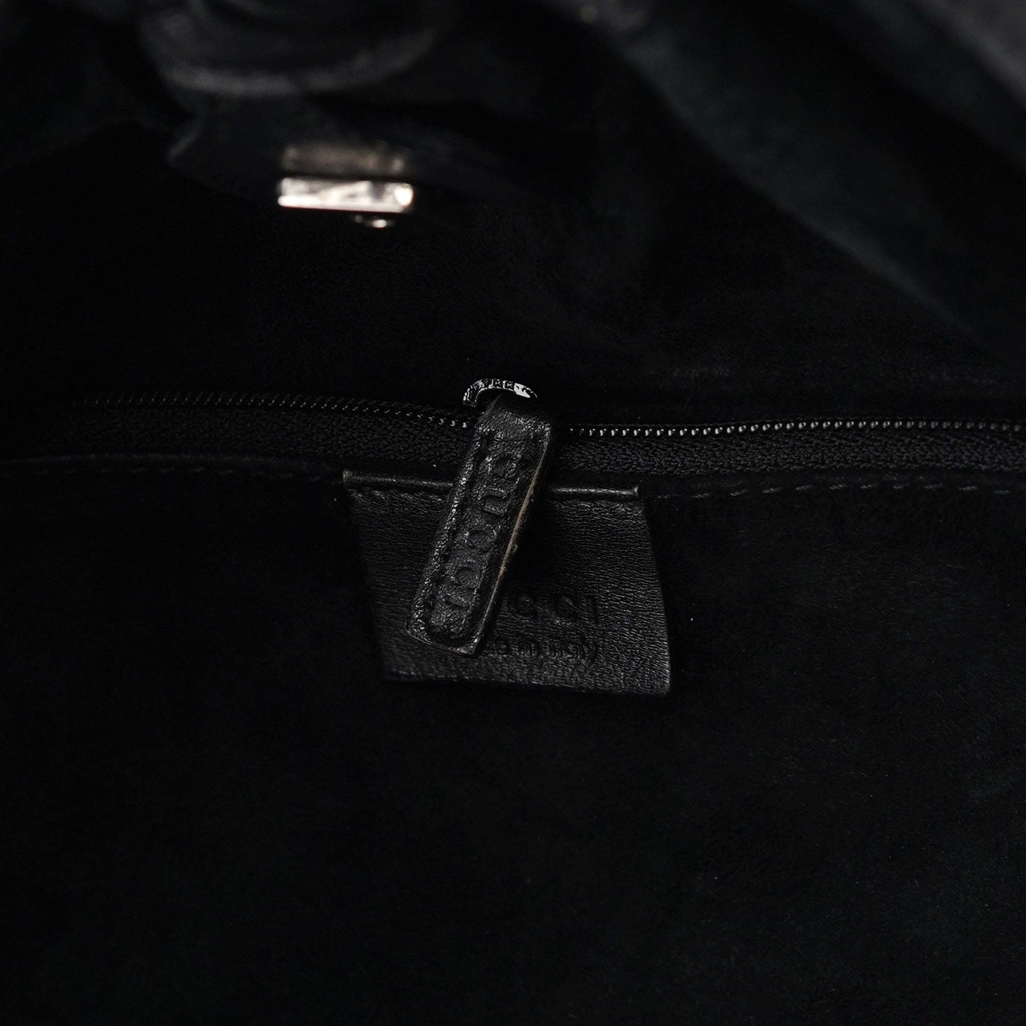 Black Leather Ruched Bag